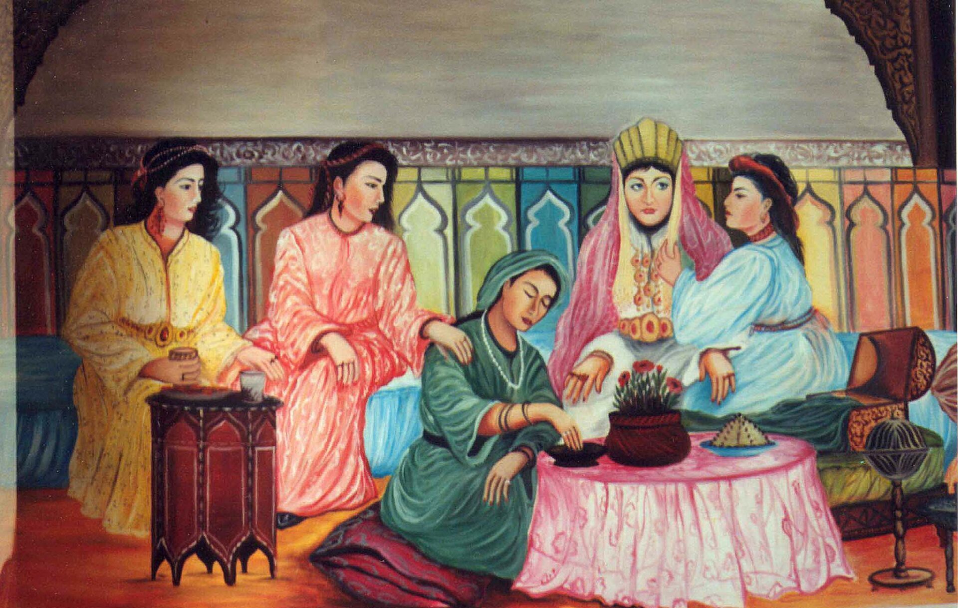 Многоженство в Марокко. Арабская семья многоженство. Многоженство живопись.