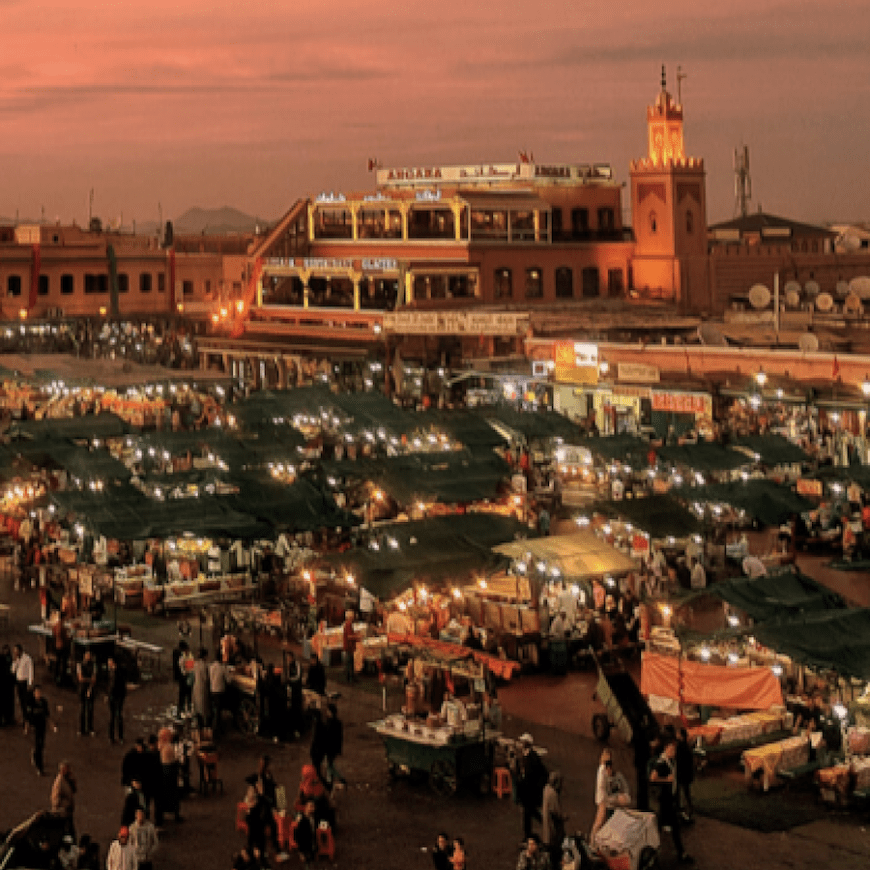 Djemaa-El Fna-Square, Food-Stalls-Marrakech-Morocco-Travel-Blog