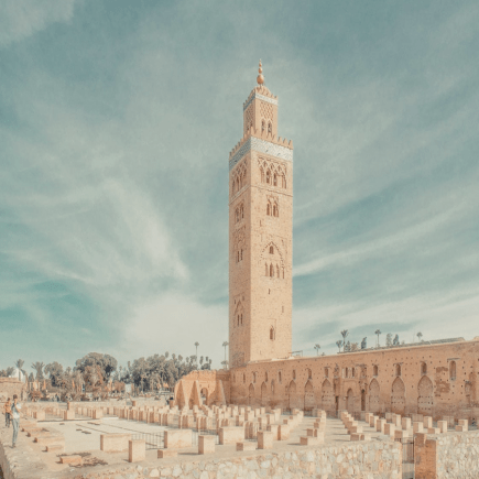 Helene-Havard-Marrakech-Koutoubia-Mosque-in-Pastel-Hues-Morocco-Travel-Blog