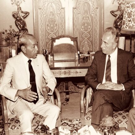 Hassan-II-King-of-Morocco-with-Shimon-Peres- Travel-Exploration-Morocco