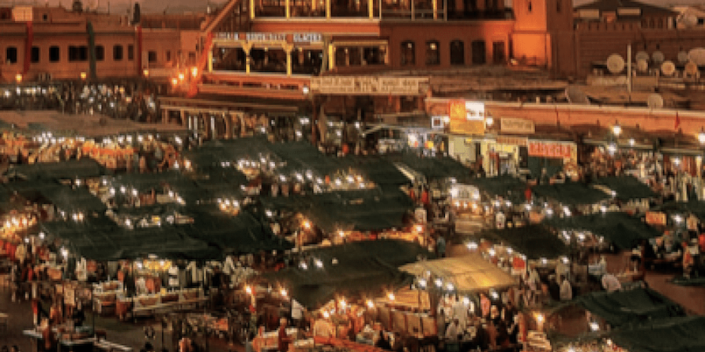 Djemaa-El Fna-Square, Food-Stalls-Marrakech-Morocco-Travel-Blog